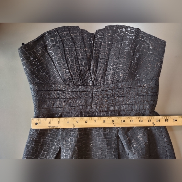 Max & Cleo Black Strapless Textured Pattern Dress - Picture 10 of 10